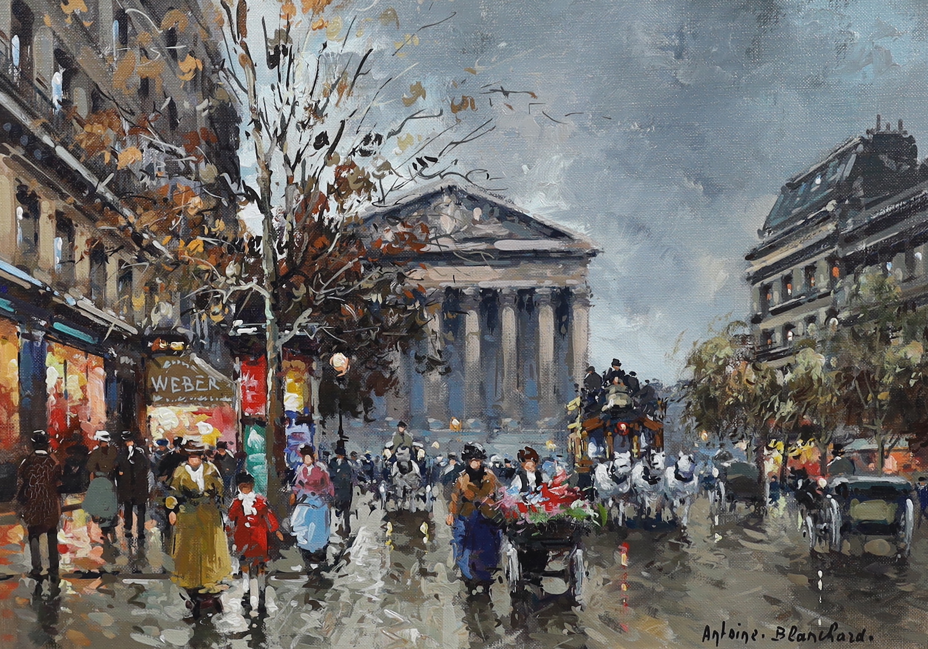 Antoine Blanchard (French, 1910-1988), 'Boulevard', oil on canvas, 33 x 46cm